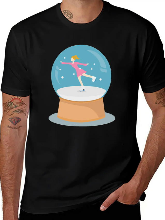 Snow Globe Lightweight Cotton T-Shirt – Daily Comfort Graphic Shirt