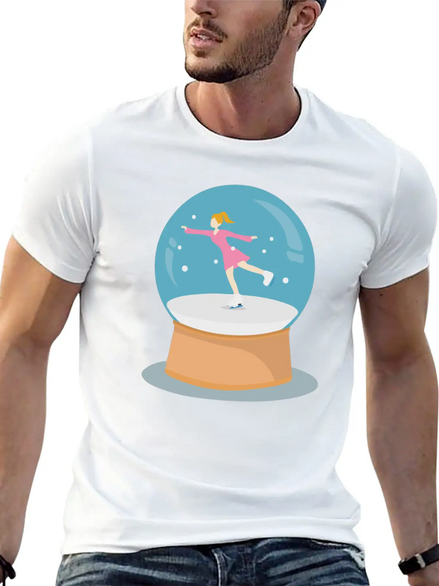 Snow Globe Lightweight Cotton T-Shirt – Daily Comfort Graphic Shirt