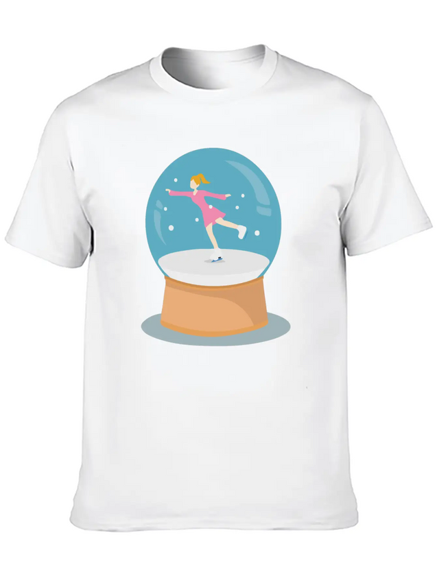 Snow Globe Lightweight Cotton T-Shirt – Daily Comfort Graphic Shirt