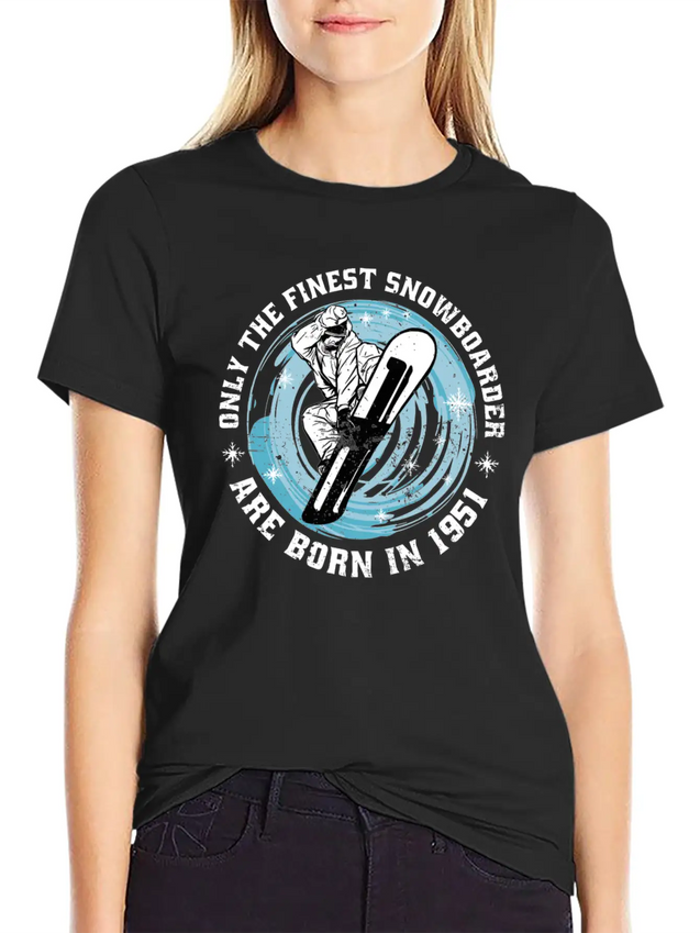 Snowboarder Vintage 1951 Birthday Snowboarding Lightweight Cotton T-Shirt – Daily Comfort Graphic Shirt