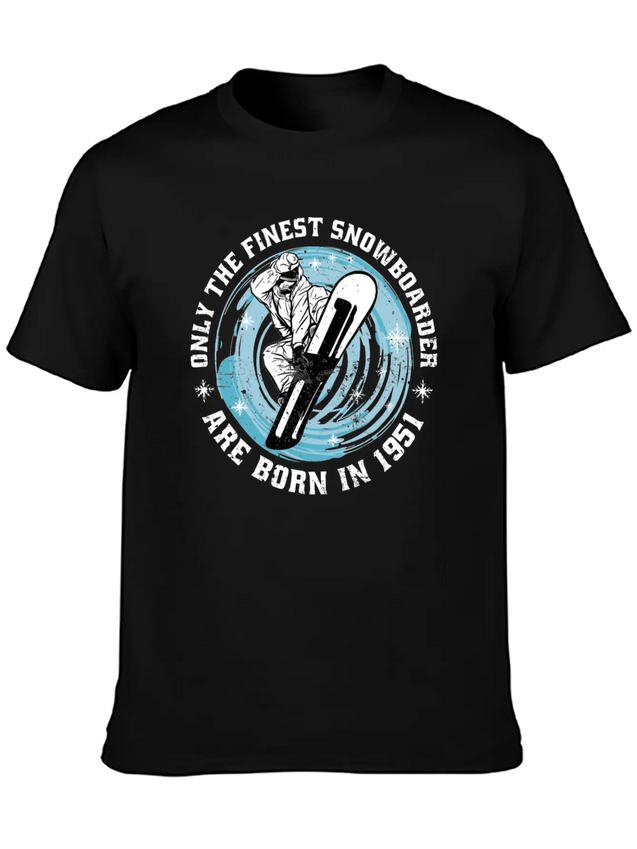 Snowboarder Vintage 1951 Birthday Snowboarding Lightweight Cotton T-Shirt – Daily Comfort Graphic Shirt