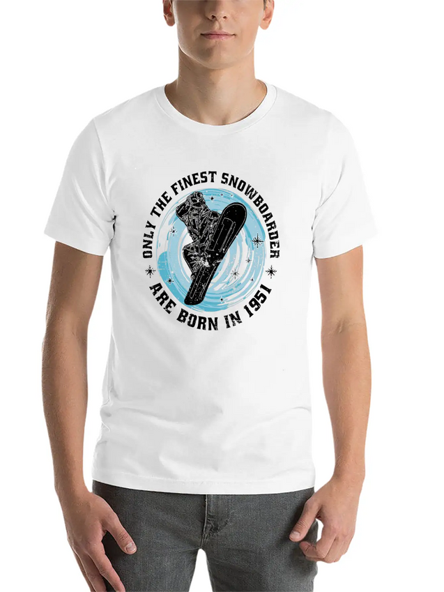 Snowboarder Vintage 1951 Birthday Snowboarding Lightweight Cotton T-Shirt – Daily Comfort Graphic Shirt