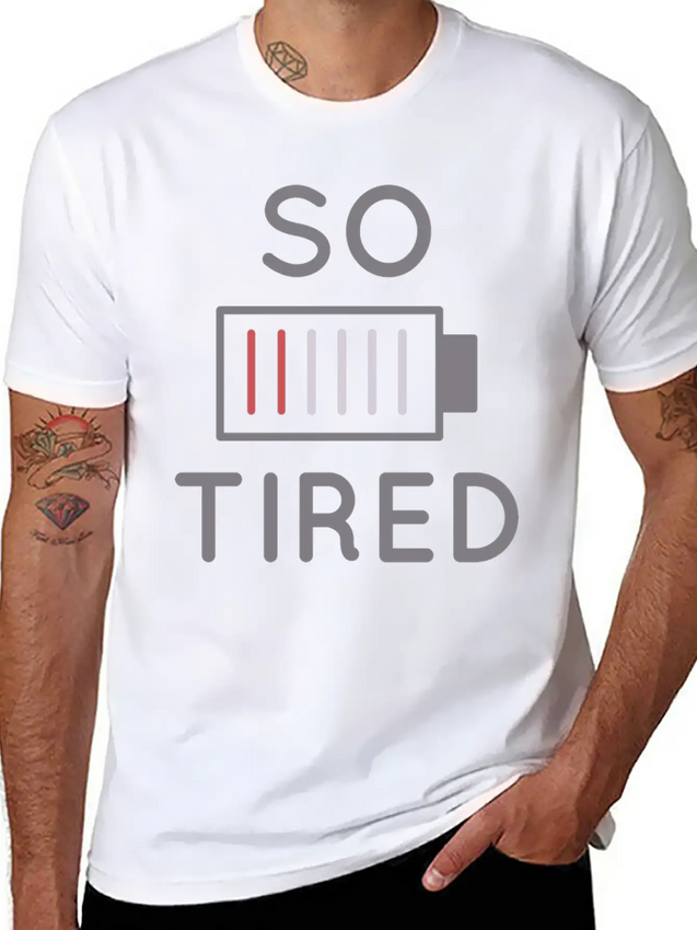 So Tired Lightweight Cotton T-Shirt – Daily Comfort Graphic Shirt