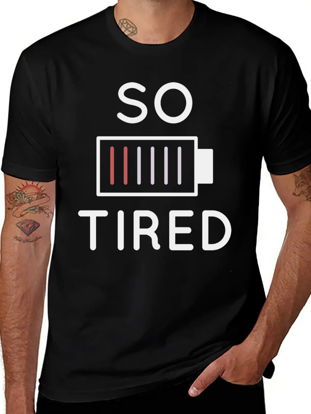 So Tired Lightweight Cotton T-Shirt – Daily Comfort Graphic Shirt