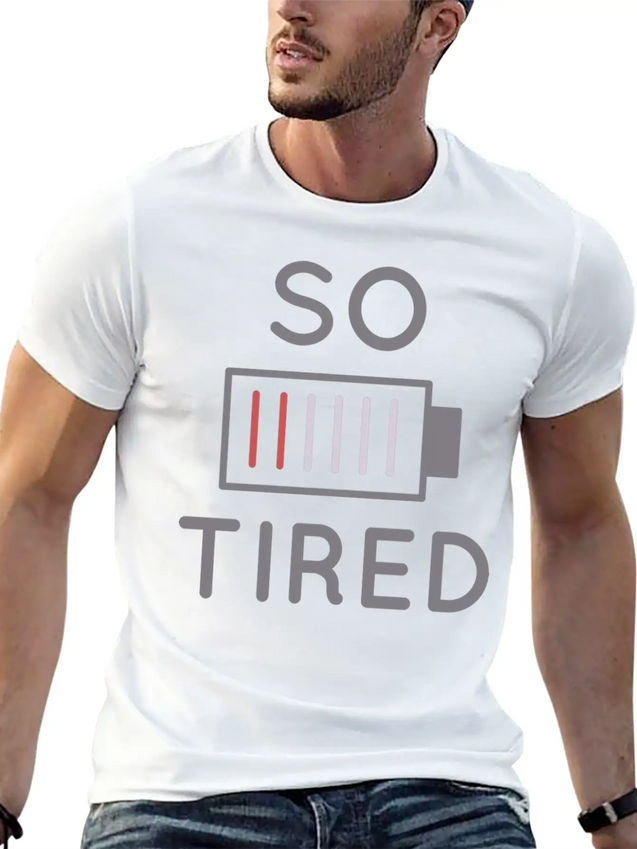 So Tired Lightweight Cotton T-Shirt – Daily Comfort Graphic Shirt