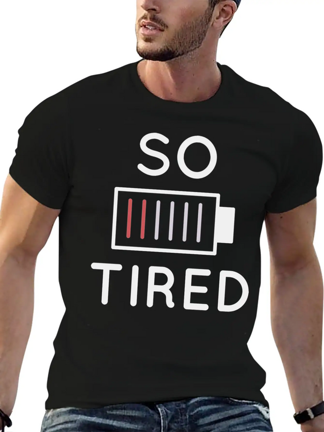 So Tired Lightweight Cotton T-Shirt – Daily Comfort Graphic Shirt