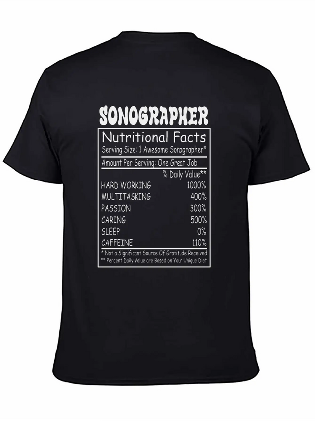 Sonographer Nutritional Facts Lightweight Cotton T-Shirt – Daily Comfort Graphic Shirt