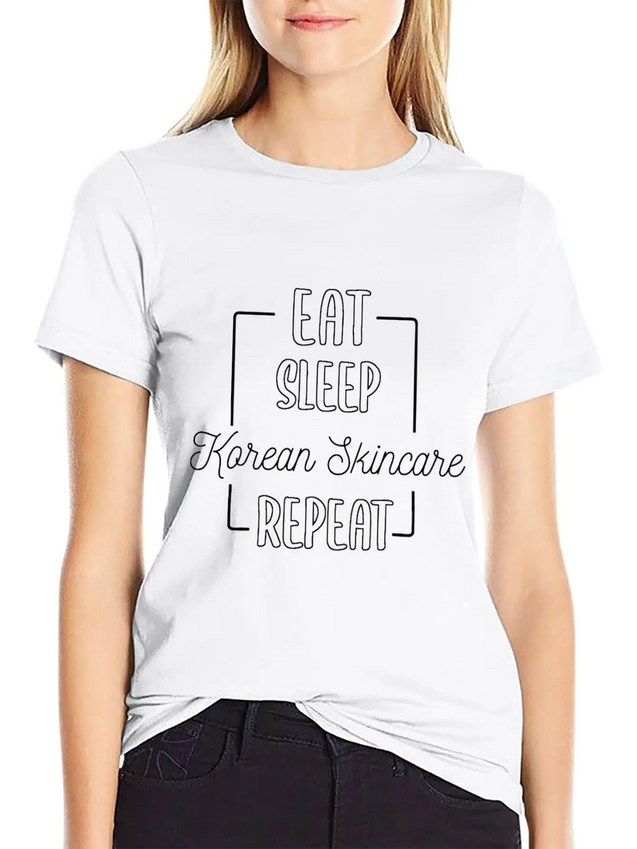 South Korea Fashion K-Beauty Skincare Korean Skin Lightweight Cotton T-Shirt – Daily Comfort Graphic Shirt