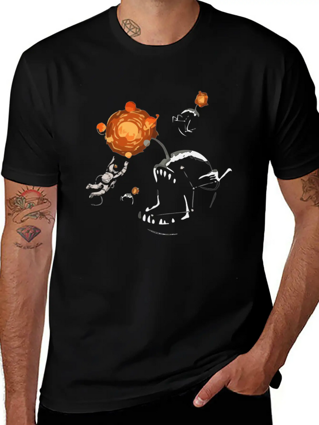 Space Bait Lightweight Cotton T-Shirt – Daily Comfort Graphic Shirt