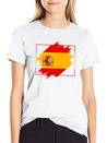 Spain Flag Scratch Lightweight Cotton T-Shirt – Daily Comfort Graphic Shirt
