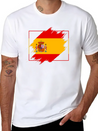 Spain Flag Scratch Lightweight Cotton T-Shirt – Daily Comfort Graphic Shirt
