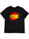 Spain Flag Scratch Lightweight Cotton T-Shirt – Daily Comfort Graphic Shirt