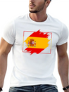 Spain Flag Scratch Lightweight Cotton T-Shirt – Daily Comfort Graphic Shirt