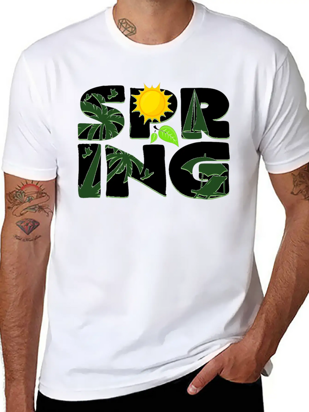 Spring Buds Gift Idea Sun Beach Spring Lightweight Cotton T-Shirt – Daily Comfort Graphic Shirt