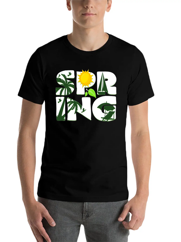 Spring Buds Gift Idea Sun Beach Spring Lightweight Cotton T-Shirt – Daily Comfort Graphic Shirt