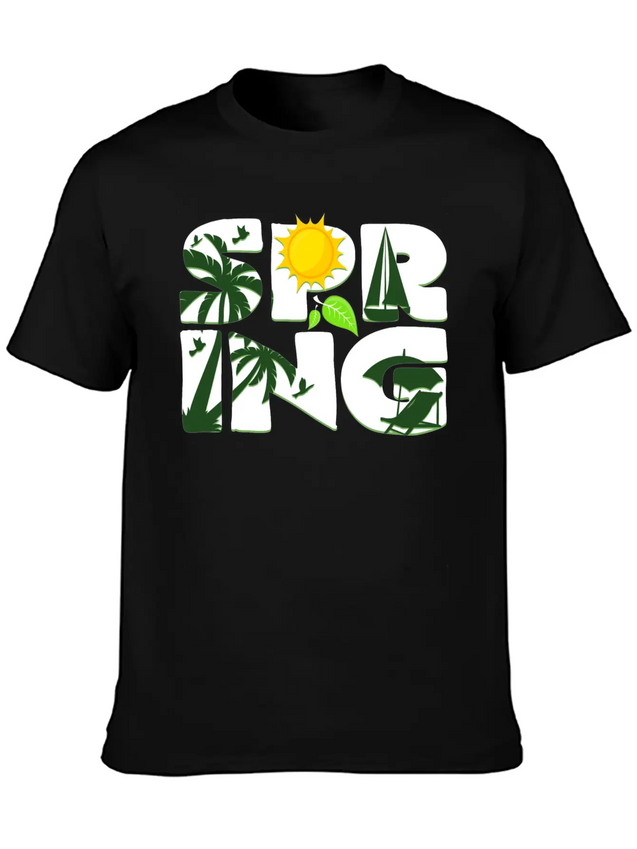 Spring Buds Gift Idea Sun Beach Spring Lightweight Cotton T-Shirt – Daily Comfort Graphic Shirt
