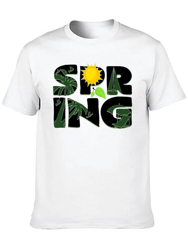 Spring Buds Gift Idea Sun Beach Spring Lightweight Cotton T-Shirt – Daily Comfort Graphic Shirt