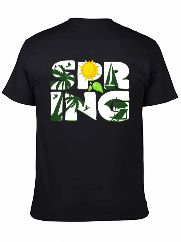 Spring Buds Gift Idea Sun Beach Spring Lightweight Cotton T-Shirt – Daily Comfort Graphic Shirt