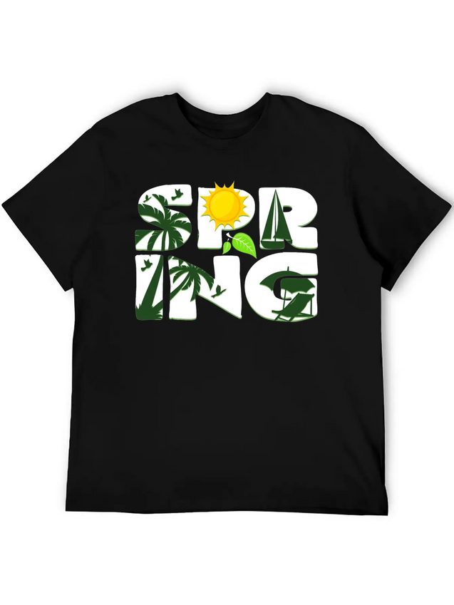 Spring Buds Gift Idea Sun Beach Spring Lightweight Cotton T-Shirt – Daily Comfort Graphic Shirt