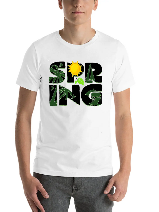 Spring Buds Gift Idea Sun Beach Spring Lightweight Cotton T-Shirt – Daily Comfort Graphic Shirt