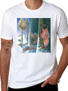 Squirrels Running With Rucksacks In Winter Lightweight Cotton T-Shirt – Daily Comfort Graphic Shirt