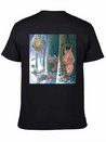 Squirrels Running With Rucksacks In Winter Lightweight Cotton T-Shirt – Daily Comfort Graphic Shirt