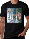 Squirrels Running With Rucksacks In Winter Lightweight Cotton T-Shirt – Daily Comfort Graphic Shirt