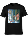 Squirrels Running With Rucksacks In Winter Lightweight Cotton T-Shirt – Daily Comfort Graphic Shirt
