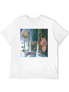 Squirrels Running With Rucksacks In Winter Lightweight Cotton T-Shirt – Daily Comfort Graphic Shirt
