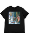 Squirrels Running With Rucksacks In Winter Lightweight Cotton T-Shirt – Daily Comfort Graphic Shirt