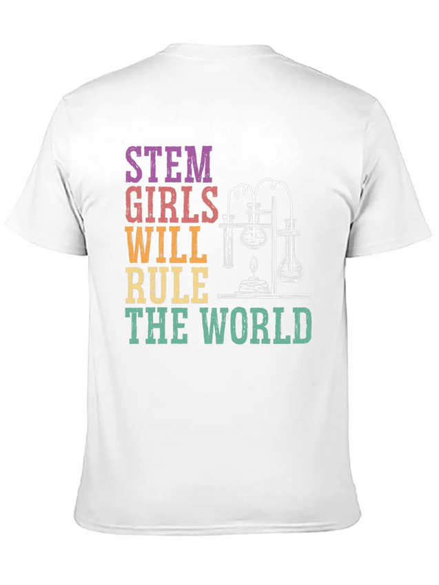 STEM Girls Will Rule The World Engineering Science Lightweight Cotton T-Shirt – Daily Comfort Graphic Shirt