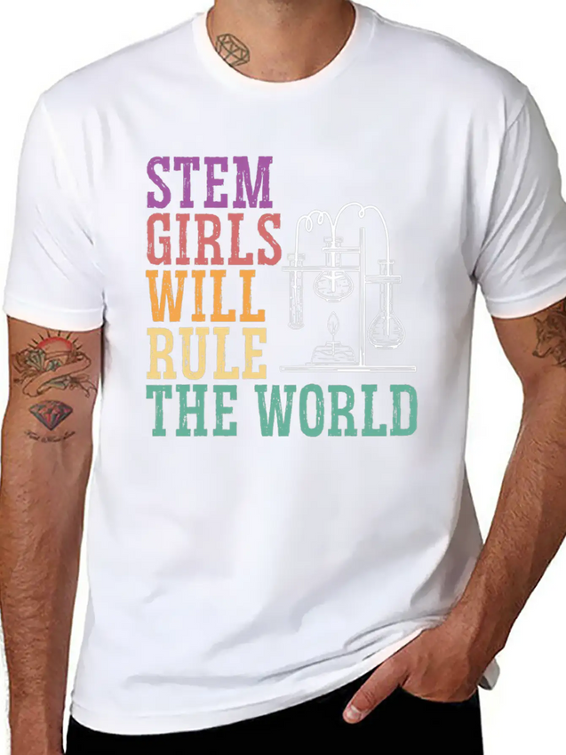 STEM Girls Will Rule The World Engineering Science Lightweight Cotton T-Shirt – Daily Comfort Graphic Shirt