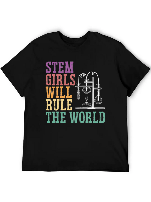 STEM Girls Will Rule The World Engineering Science Lightweight Cotton T-Shirt – Daily Comfort Graphic Shirt