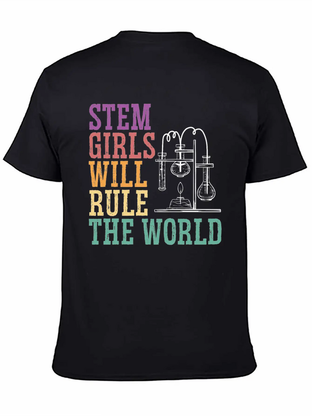 STEM Girls Will Rule The World Engineering Science Lightweight Cotton T-Shirt – Daily Comfort Graphic Shirt