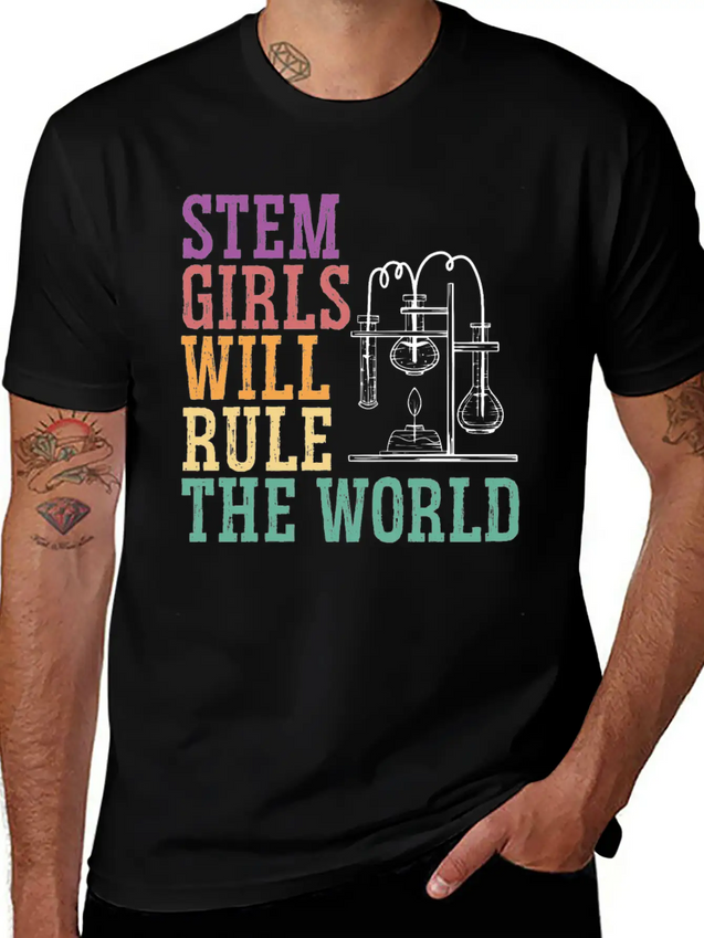 STEM Girls Will Rule The World Engineering Science Lightweight Cotton T-Shirt – Daily Comfort Graphic Shirt