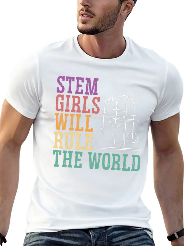 STEM Girls Will Rule The World Engineering Science Lightweight Cotton T-Shirt – Daily Comfort Graphic Shirt