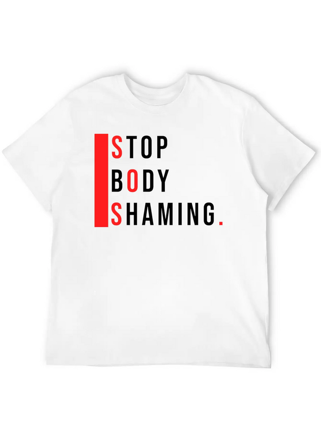 Stop Body Shaming Lightweight Cotton T-Shirt – Daily Comfort Graphic Shirt