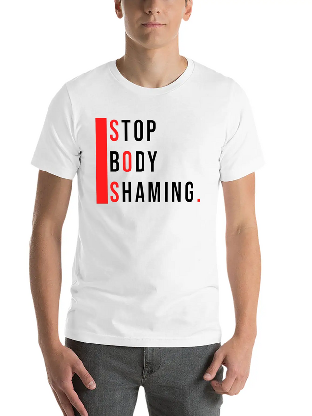 Stop Body Shaming Lightweight Cotton T-Shirt – Daily Comfort Graphic Shirt