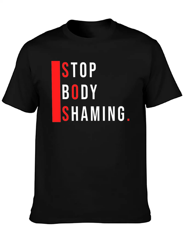 Stop Body Shaming Lightweight Cotton T-Shirt – Daily Comfort Graphic Shirt
