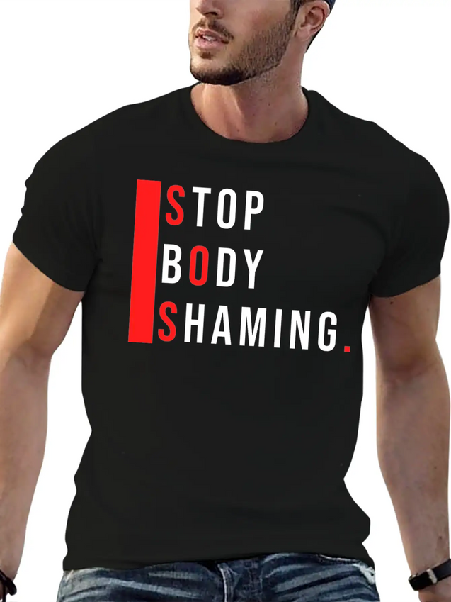 Stop Body Shaming Lightweight Cotton T-Shirt – Daily Comfort Graphic Shirt