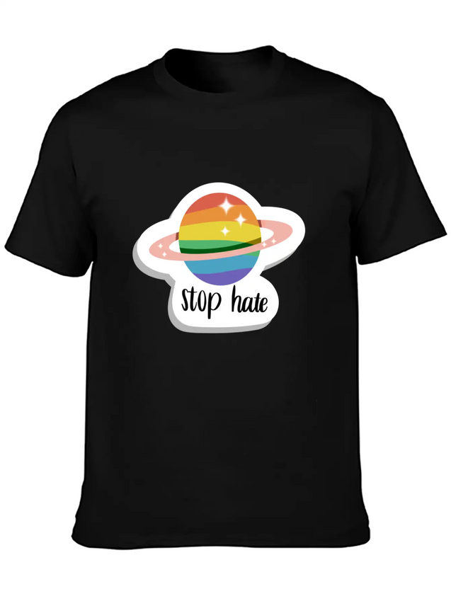 Stop Hate - Pride - Rainbow Lightweight Cotton T-Shirt – Daily Comfort Graphic Shirt
