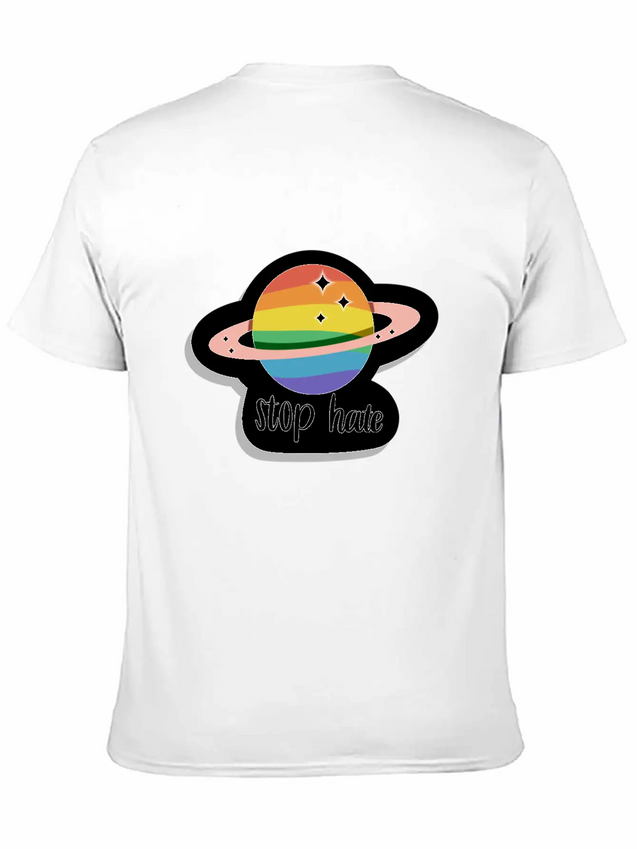 Stop Hate - Pride - Rainbow Lightweight Cotton T-Shirt – Daily Comfort Graphic Shirt