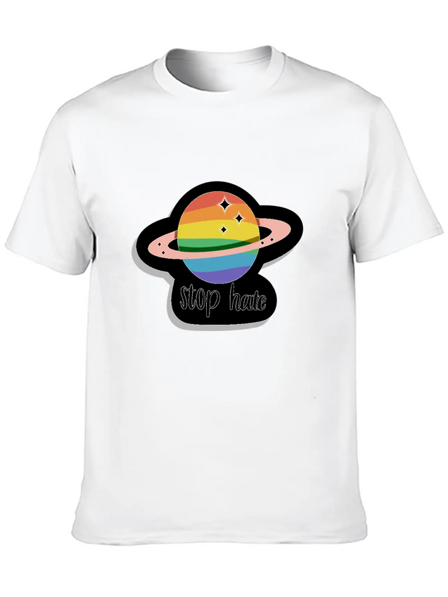 Stop Hate - Pride - Rainbow Lightweight Cotton T-Shirt – Daily Comfort Graphic Shirt