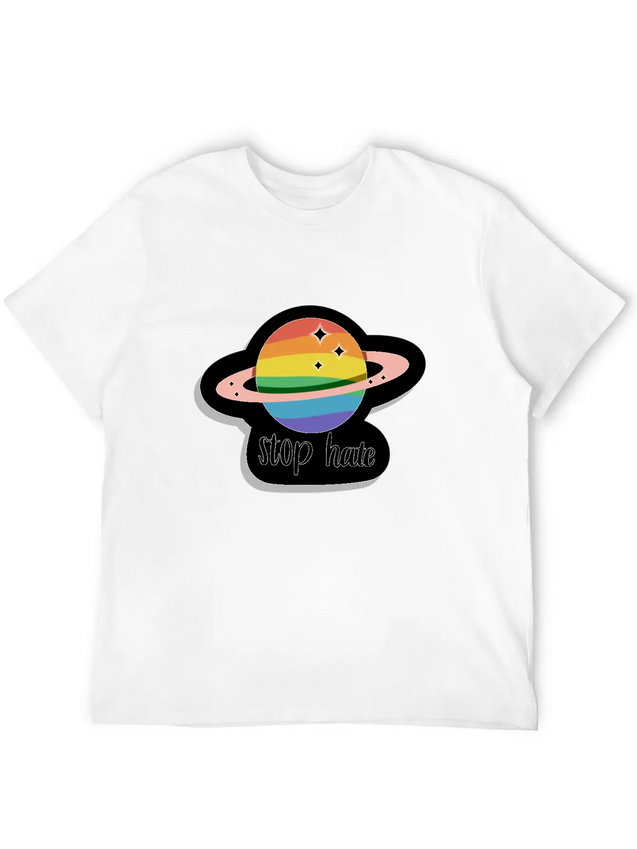 Stop Hate - Pride - Rainbow Lightweight Cotton T-Shirt – Daily Comfort Graphic Shirt