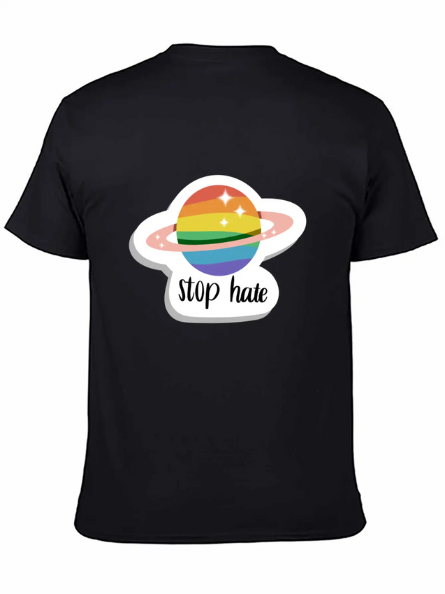 Stop Hate - Pride - Rainbow Lightweight Cotton T-Shirt – Daily Comfort Graphic Shirt