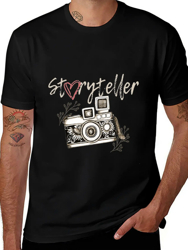 Storyteller Camera Photography Shirt Lightweight Cotton T-Shirt – Daily Comfort Graphic Shirt