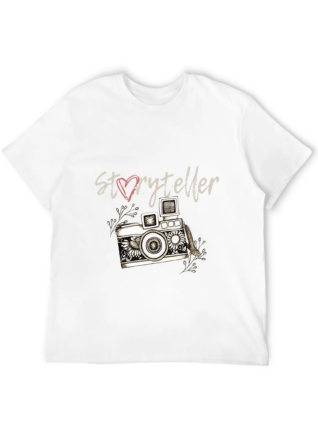 Storyteller Camera Photography Shirt Lightweight Cotton T-Shirt – Daily Comfort Graphic Shirt
