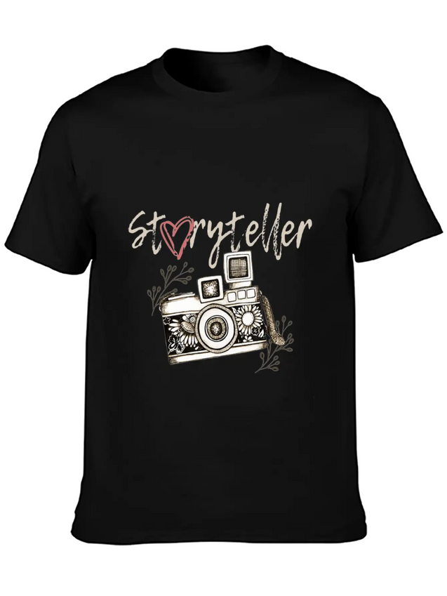 Storyteller Camera Photography Shirt Lightweight Cotton T-Shirt – Daily Comfort Graphic Shirt