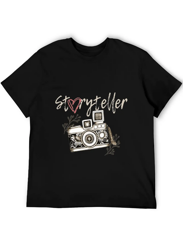 Storyteller Camera Photography Shirt Lightweight Cotton T-Shirt – Daily Comfort Graphic Shirt