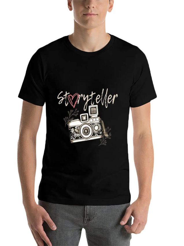 Storyteller Camera Photography Shirt Lightweight Cotton T-Shirt – Daily Comfort Graphic Shirt
